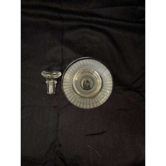 Vintage Luminarc Decanter With Stopper Black & White Check Pattern 7.25” tall - Picture 5 of 8